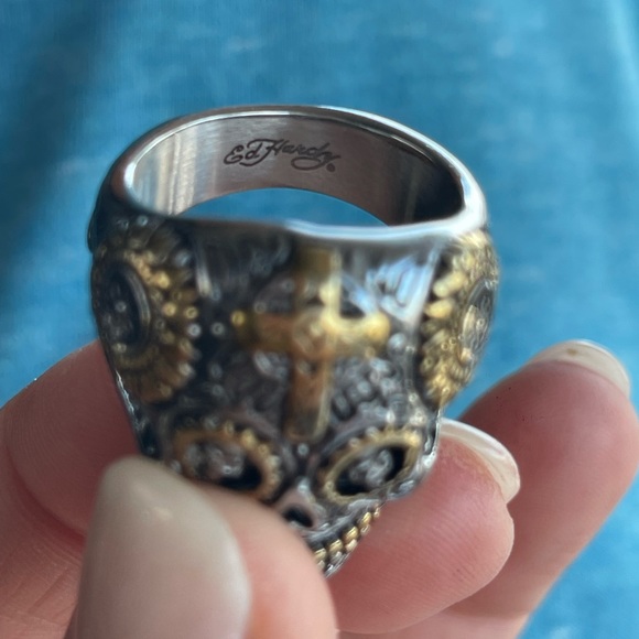 NWOT. Ed Hardy Skull Ring “Size 10”. FREE SHIPPING - Picture 6 of 8